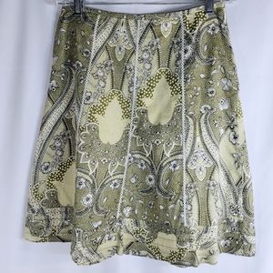 Ann Taylor Shades of Green & White Floral Full Skirt Size 4